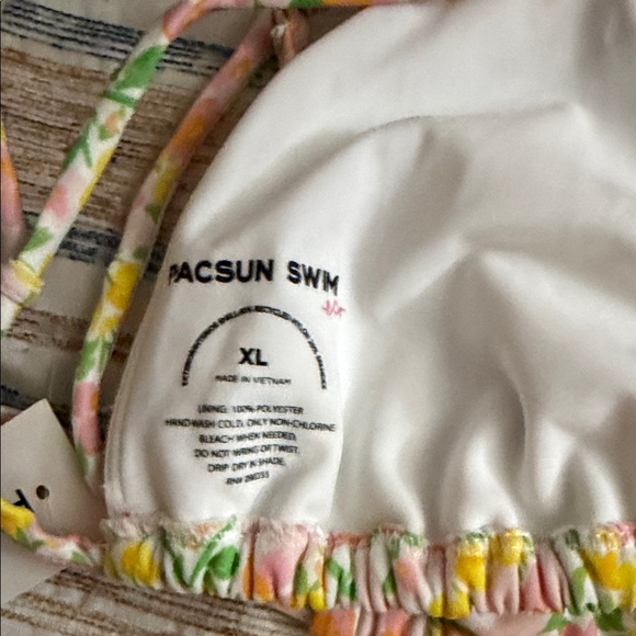 Pacsun Eco PINK FLORAL LOLA BOWTIE BIKINI SET - Picture 11 of 16